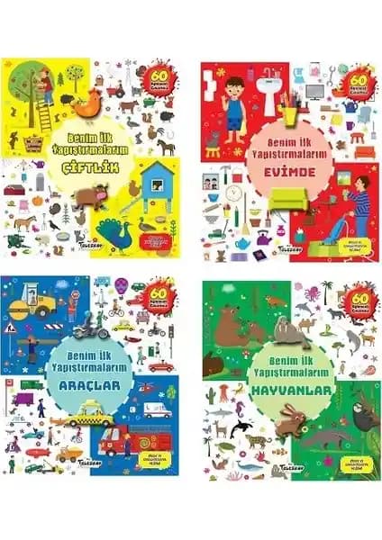 Çocuklar İçin Eğitici ve Eğlenceli Yapıştırma Seti - Hayvanlar ve Araçlar Teması