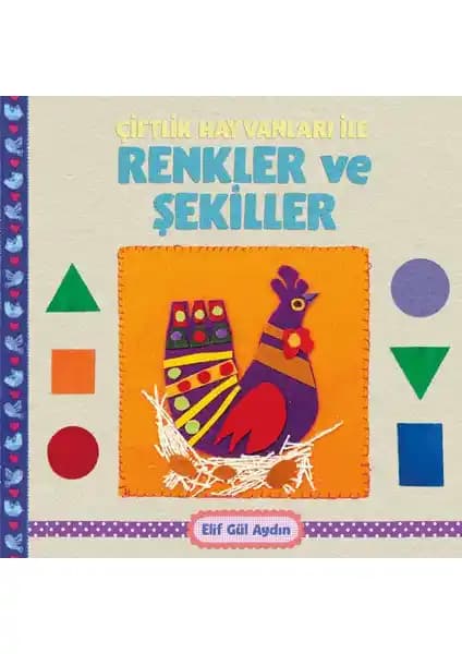 Çocuklar İçin Renkler ve Şekiller Öğrenme Kitabı Çiftlik Hayvanları Temasıyla