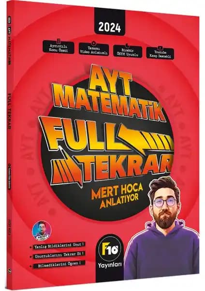 F10 Yayınları Mert Hoca AYT Matematik Full Tekrar Video Ders Kitabı İncelemesi