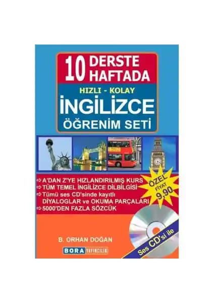 Hızlı ve Pratik İngilizce Öğrenme Seti Bora Yayıncılık ile 10 Haftada Temel Bilgi Edinin