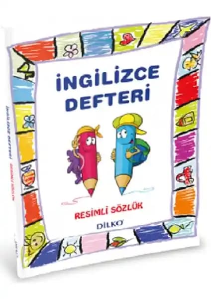 İlkokul Öğrencileri İçin Renkli Resimli İngilizce Sözlüklü Defterleri