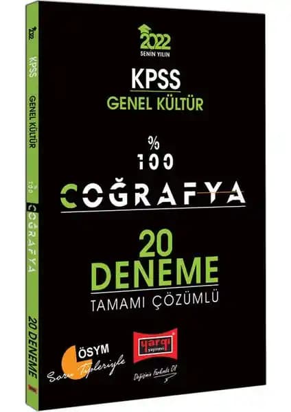 KPSS 2022 Genel Kültür Coğrafya Tamamı Çözümlü 20 Deneme Sınavlara Hazırlık Kaynağı