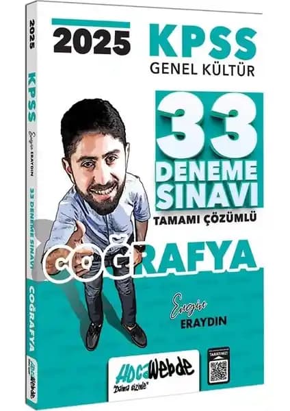 KPSS Genel Kültür Coğrafya Tamamı Çözümlü 33 Deneme Sınavı - Sınav Hazırlığı İçin Kapsamlı Kaynak