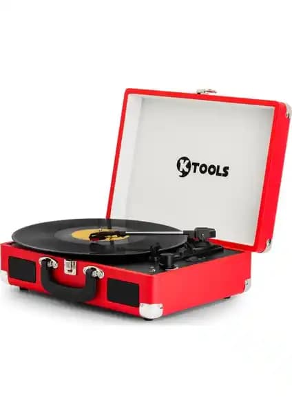 KTOOLS Nostalgie Pikap K344 Kırmızı Retro ve Modern Ses Deneyimi Sunar