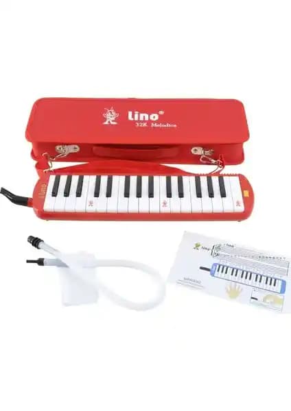 Lino Melodika 32 Tuşlu Çantalı Kırmızı - Sağlık Onaylı Profesyonel Müzik Enstrümanı
