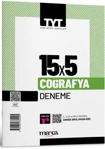 Marka Yayınları 2025 TYT Coğrafya 15 Deneme Video Çözümlü Soru Seti Güncel Sınav Hazırlığı