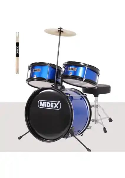 Midex CD300X-BL Akustik Çocuk Bateri Seti: Ritim Geliştiren Eğlenceli Müzik Enstrümanı
