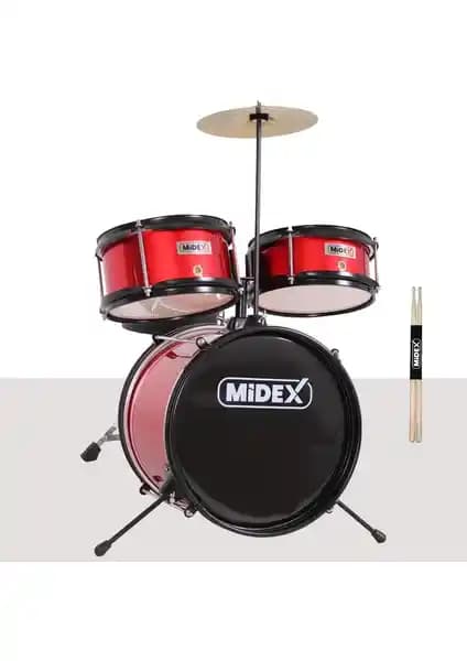 Midex CD300X-RD Akustik Çocuk Bateri Seti: Dayanıklı ve Eğitici Müzik Aletleri
