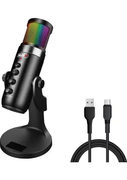 Midex Hype USB RGB Mikrofonu: Yüksek Kaliteli Ses ve Estetik Tasarım ile İçerik Üreticileri İçin Uygun