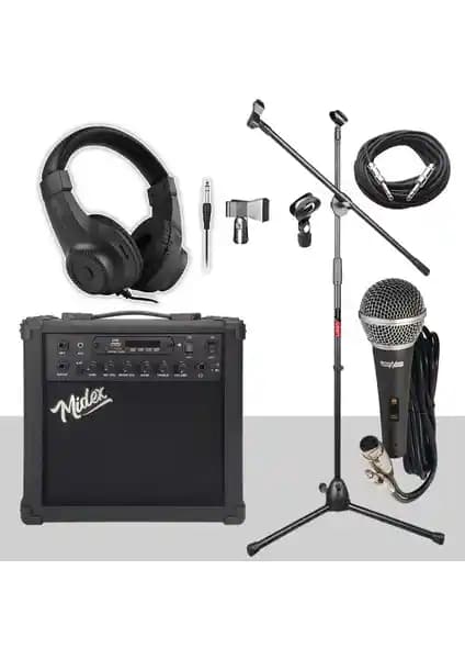 Midex MGA-25BK-PAK Elektrikli Gitar Amfisi Taşınabilirlik ve Güç Bir Arada