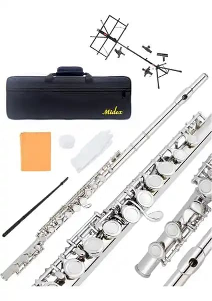 Midex YFL-16G Gümüş Yan Flüt: Profesyonel ve Başlangıç Seviyesi İçin Uygun Performanslı Enstrüman