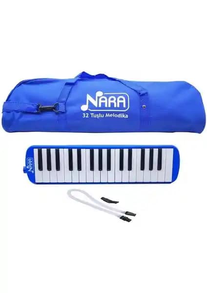 Nara Melodika 32 Tuşlu Bez Çanta Mavi - Çocuklar İçin Eğlenceli ve Öğretici Müzikal Deneyim