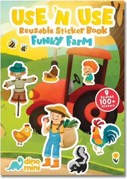 Neobebek Use 'n Use Sticker Book Funky Farm Çocuklar İçin Eğlenceli ve Eğitici Bir Kitap