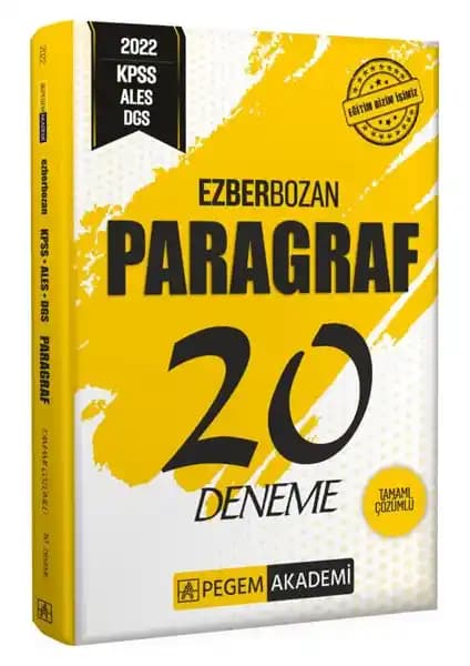 Pegem Akademi 2022 KPSS ALES DGS Paragraf 20 Deneme Soru Seti Sınav Hazırlık İçin Uygun Bir Kaynak