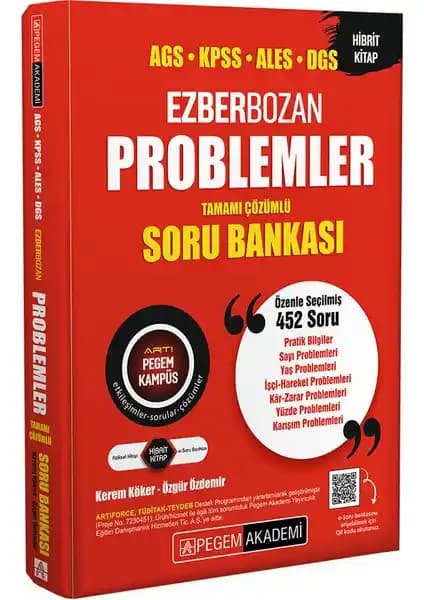 Pegem Akademi Ezberbozan KPSS ALES DGS Problemler Tamamı Çözümlü Soru Bankası İncelemesi