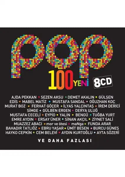 Pop 100 Yeni 8 CD Seti: Çeşitli Dönemlerin En Hit Parçalarını İçeren Müzik Koleksiyonu