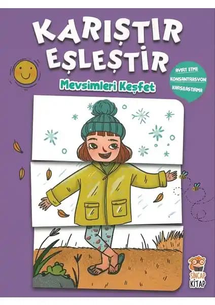 Sincap Kitap Karıştır Eşleştir: Çocuklar İçin Mevsimleri Öğreten Eğitici Kitap