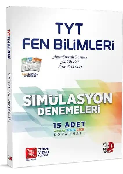 TYT Fen Bilimleri 15'li Simülasyon Denemeleri - Video Çözümlü Çalışma Seti