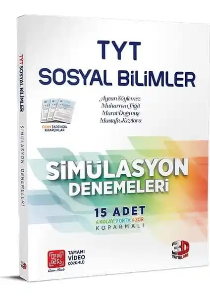 TYT Sosyal Bilimler 15'li Simülasyon Denemeleri Video Çözümlü - Sınava Hazırlık İçin Kapsamlı Çalışma Seti