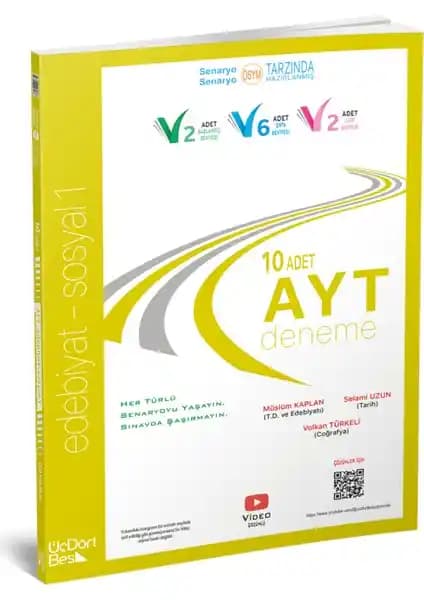 ÜçDörtBeş Yayınları AYT 10’lu Edebiyat ve Sosyal Bilimler Deneme Seti Sınava Hazırlık İçin Güncel ve Güvenilir Kaynak