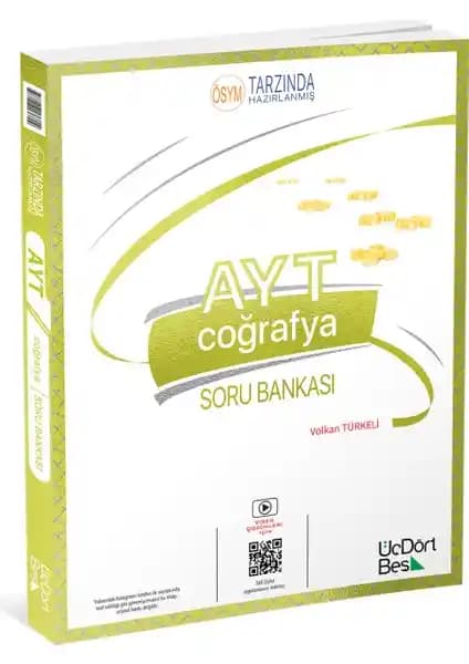 ÜçDörtBeş Yayınları AYT Coğrafya Soru Bankası Güncel ve Pratik Çözümlerle Sınava Hazırlık