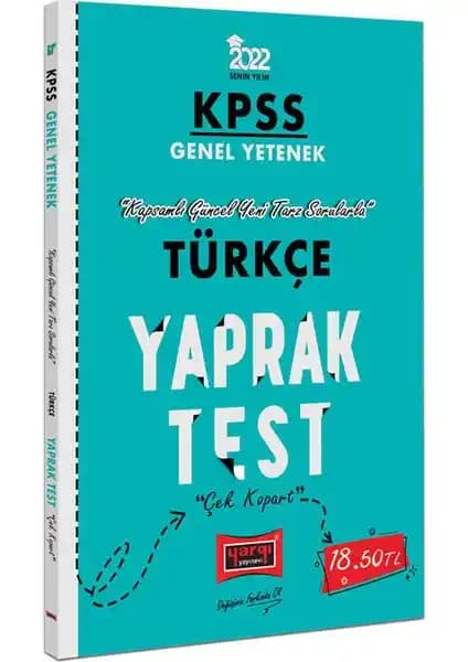 Yargı Yayınevi KPSS 2022 Lisans Türkçe Yaprak Testi Sınav Hazırlık İçin Güçlü Bir Kaynak