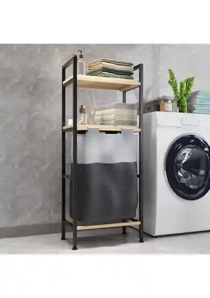 Bino Ahşap Raflı Kirli Sepeti ile Porsima Violet Çift Gözlü 90 L Sepeti Karşılaştırması