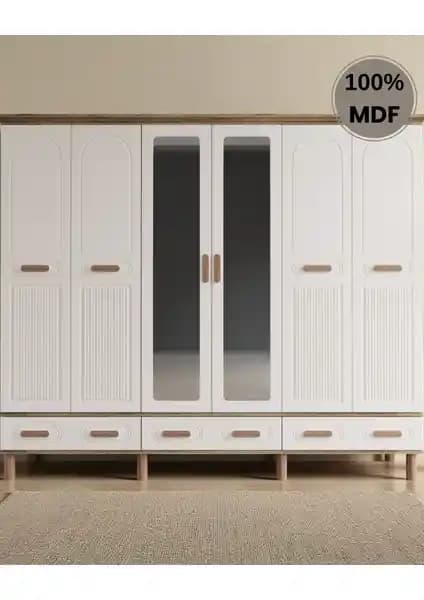 Comiet Perry 6 Kapaklı Aynalı MDF Gardırop vs Sally 5 Kapaklı Aynalı MDF Gardırop Karşılaştırması