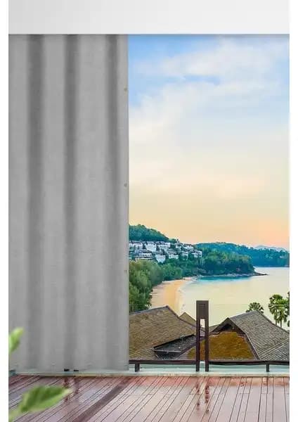 Altın Pamuk Balkon Perdeleri Karşılaştırması: Gri Kuşgözlü ve Beyaz Bağcıklı Modeller 1