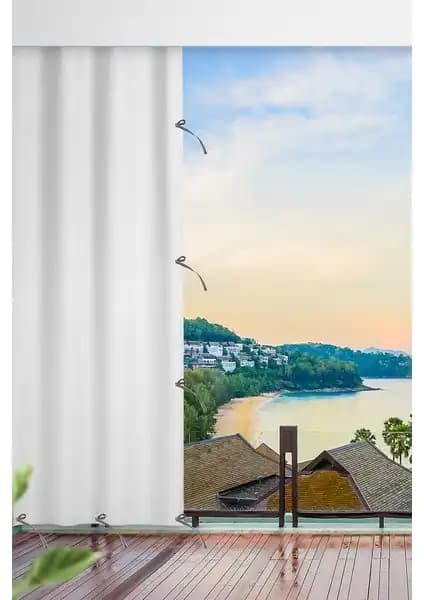 Altın Pamuk Balkon Perdeleri Karşılaştırması: Gri Kuşgözlü ve Beyaz Bağcıklı Modeller 2