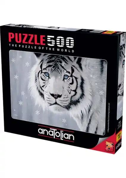 Anatolian 500 Parçalık Beyaz Kaplan Puzzle Doğa ve Hayvan Temasıyla Zihinsel Gelişimi Destekler