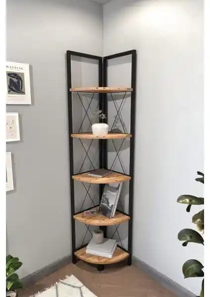 Bofigo 5 Raflı Metal Köşe Kitaplık ve Ağaç Kitaplık Karşılaştırması