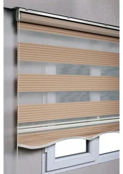 Brillant Etekli Kahverengi ve Siyah Pileli Zebra Stor Perdeler Karşılaştırması 1