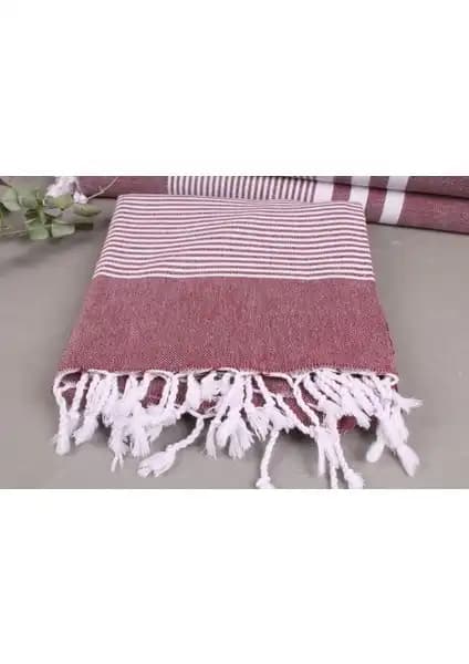 Calmera Home Çizgili Peştemal ve Kayra Export Bordo Organik Plaj Havlusu Karşılaştırması 2