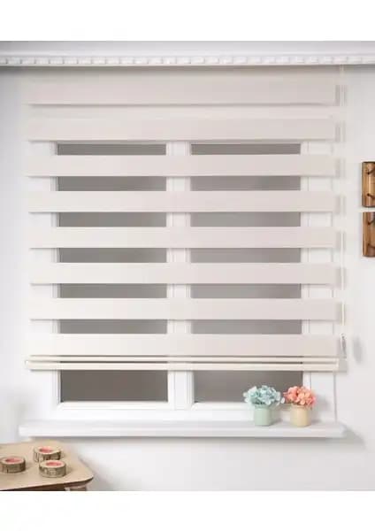 Donatti Güneşlik Zebra Stor Perde ve Güneş Perde Düz Krem Zebra Perde Karşılaştırması 2