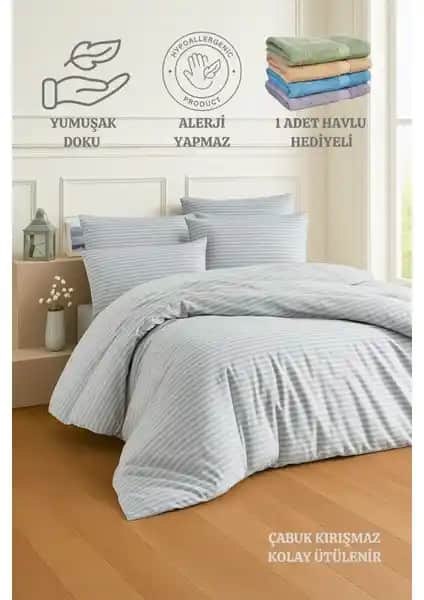 Formeya Çizgili ve Lastikli Çarşaflı Çift Kişilik Nevresim Takımları Karşılaştırması