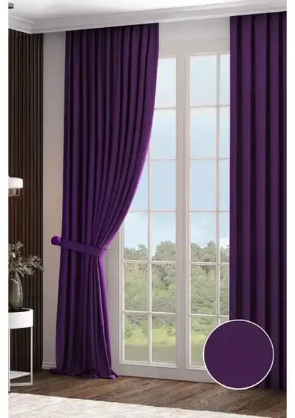 Gauze Fabric Blackout ve RechHome Mürdüm Fon Perde Karşılaştırması 2