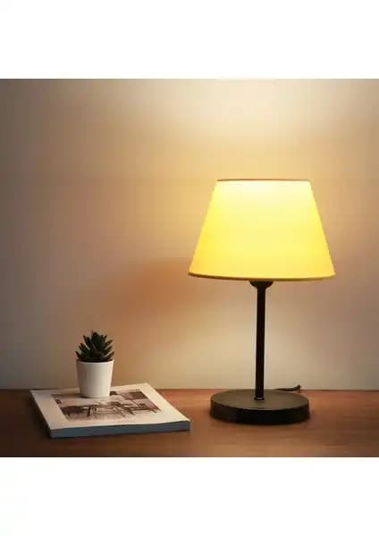 Homing Kumaş Başlık Siyah Gövde ve Vivido Beyaz Modern Yatak Odası Abajur Karşılaştırması 1