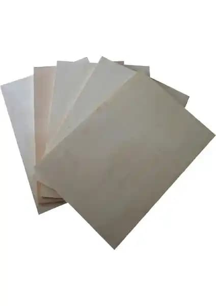 Mobilreyon Kavak Kontraplak 5'li 4 mm B4 Ebat 25x35 cm doğal ve hafif ahşap malzeme