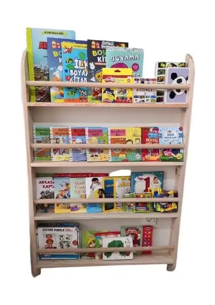 Mrt Ahşap Montessori Kitaplık Geniş Model Çamdan ve Yuvarlak Çıtalı Karşılaştırması 1