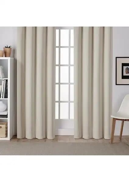 Perhal Krem Saten Güneşlik ve Cotton Studio Taç Saten Güneşlik Perde Karşılaştırması 1