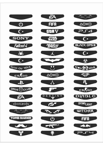 PlayStation 4 Dualshock Light Bar Siyah Sticker Seti ile Konsolunuza Şık Bir Dokunuş Ekleyin