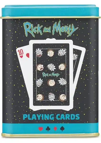 Rick and Morty Temalı Metal Kutu İskambil Kağıtları Koleksiyon ve Oyun İçin Uygun