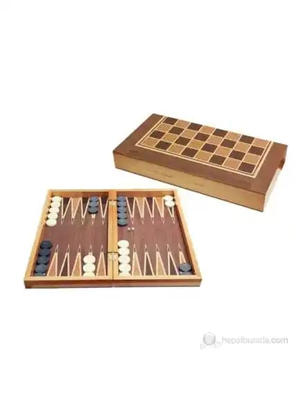 Star Masif Ceviz Kaplama Tavla Büyük Boy Klasik Masa Oyunu Kaliteli Tasarım