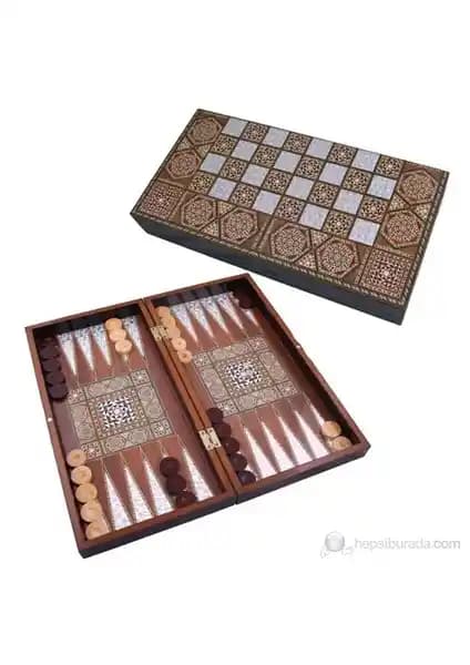 Star Masif Sedef Tavla Büyük Boy - Dayanıklı ve Şık Ahşap Oyun Takımı