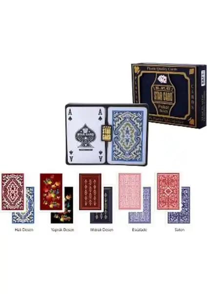 Star Plastik Iskambil Kartı 2'li Seti Uzun Ömürlü ve Dayanıklı Oyun Kartları