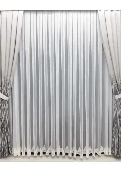 Taç Issa Prede Grek Tül Nakışlı ve Grek Etek Nakışlı Sık Pile Perde Karşılaştırması