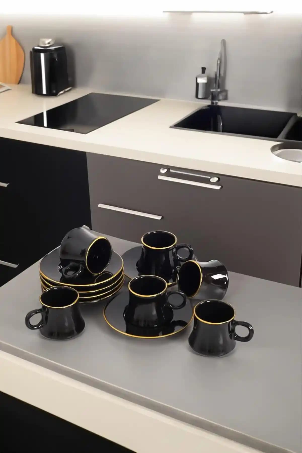 Akkoyunlu Home 6 Kişilik Siyah Türk Kahvesi Fincanı Takımı Ürün Özellikleri ve Tasarımı