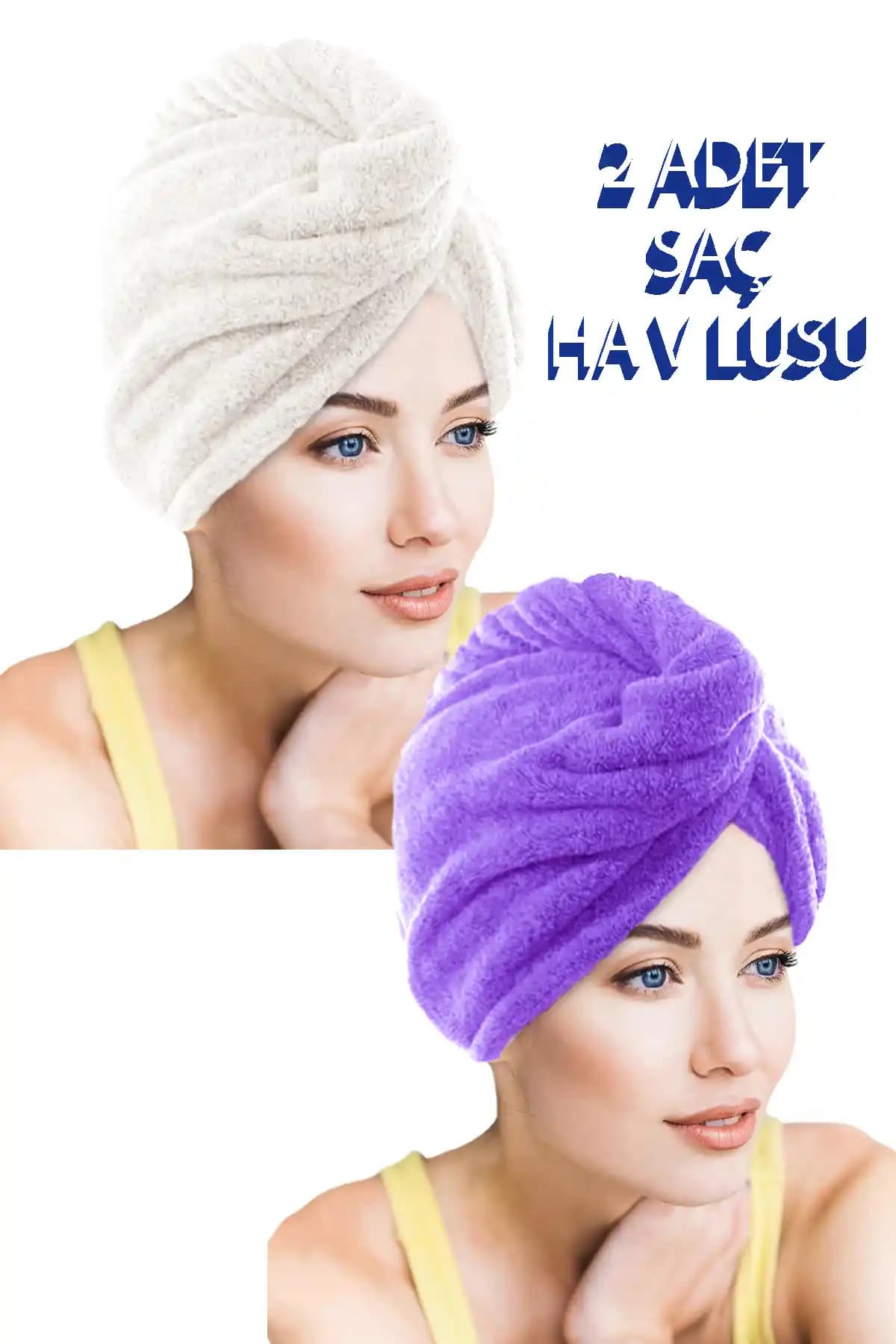 Çizgiyi Aşan Pratik ve Hızlı Kuruyan Mikrofiber Saç Havlusu Seti
