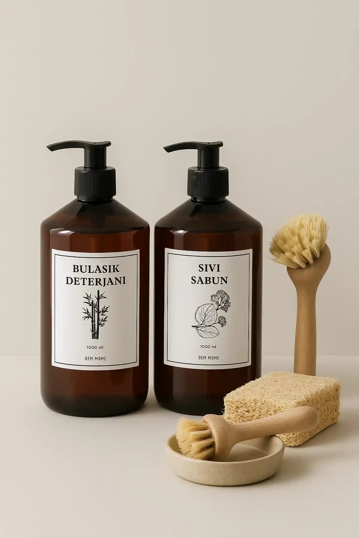 Dem Home Amber Cam Görünümlü Plastik 2'li Mutfak ve Banyo Şişe Seti İncelemesi